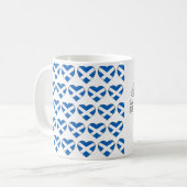 Benutzerdefinierter Text Das schottische Flag-Must Kaffeetasse (Vorderseite Links)