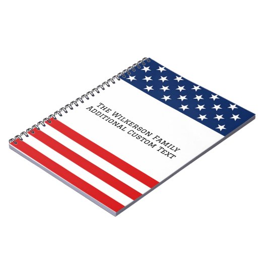 Benutzerdefinierter Text der amerikanischen Flag-F Notizblock (Linke Seite)