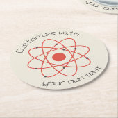 Benutzerdefinierter Text der Atom-Struktur Runder Pappuntersetzer (Angewinkelt)