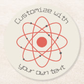 Benutzerdefinierter Text der Atom-Struktur Runder Pappuntersetzer (Vorderseite)