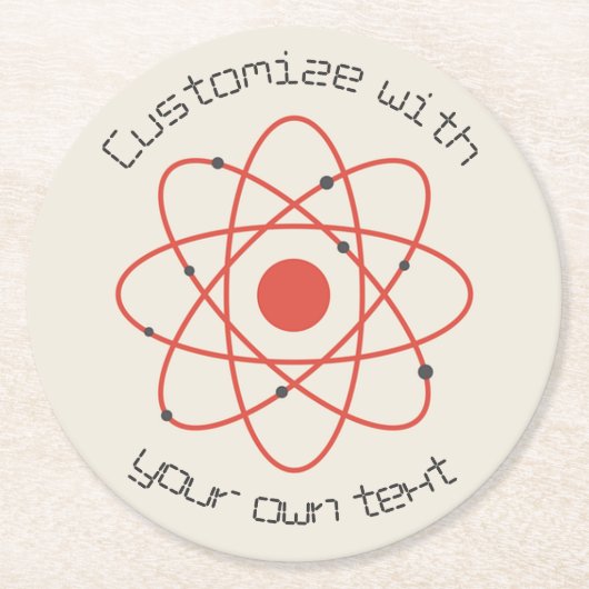Benutzerdefinierter Text der Atom-Struktur Runder Pappuntersetzer (Vorderseite)