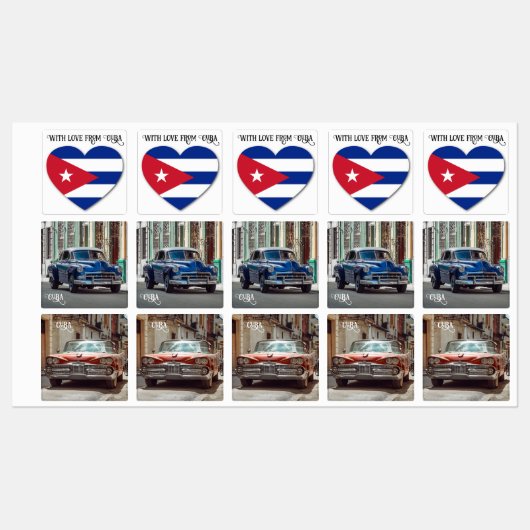 Benutzerdefinierter Text der Cuba Liebe Etiketten (Blatt)