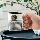 Benutzerdefinierter Text der Dackel-Mama Zweifarbige Tasse