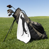 Benutzerdefinierter Text der Dackel-Silhouette Golfhandtuch (Gras)