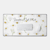 Benutzerdefinierter Text der Daisy-Blume Schreibtischunterlage (Tastatur & Maus)