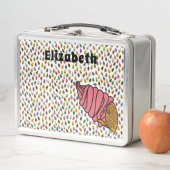 Benutzerdefinierter Text der Eiscreme mit farbenfr Metall Brotdose (Beispiel)