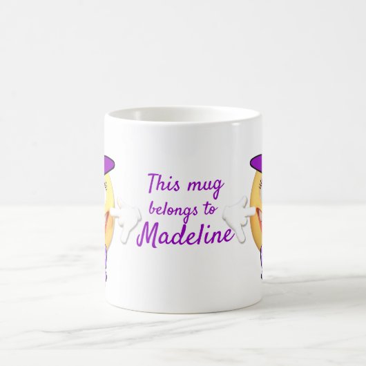 Benutzerdefinierter Text, der Emoji in Hut mit Bög Kaffeetasse (Mittel)