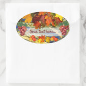 Benutzerdefinierter Text der Erntezeit Ovaler Aufkleber (Tasche)