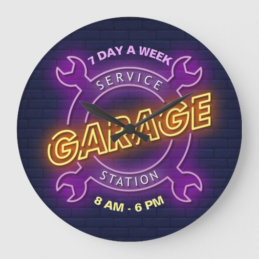 Benutzerdefinierter Text der Garagendienststation Große Wanduhr (Vorderseite)