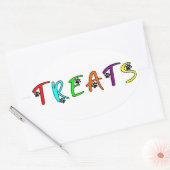 Benutzerdefinierter Text der Leckerei im Party Ovaler Aufkleber (Umschlag)