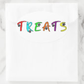 Benutzerdefinierter Text der Leckerei im Party Ovaler Aufkleber (Tasche)