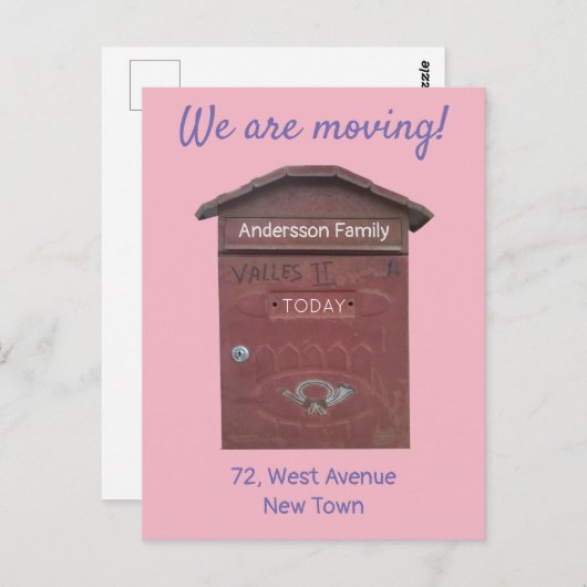 Benutzerdefinierter Text der roten Mailbox verschi Postkarte (Vorne/Hinten)