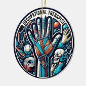 Benutzerdefinierter Text des Arbeitstherapeuten Keramik Ornament (Links)