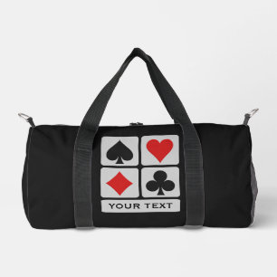 Benutzerdefinierter Text des Kartenspielers Duffle Bag