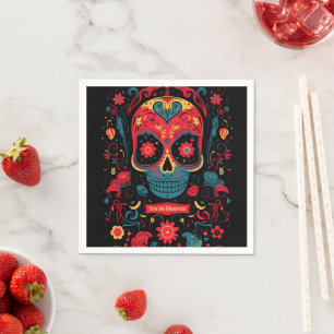 Benutzerdefinierter Text Dia de Muertos ☠️ Eternal Serviette
