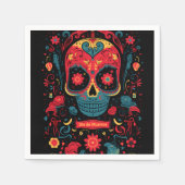 Benutzerdefinierter Text Dia de Muertos ☠️ Eternal Serviette (Vorderseite)