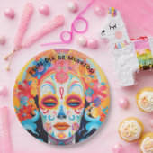 Benutzerdefinierter Text Dia de Muertos La Calaver Pappteller (Party)