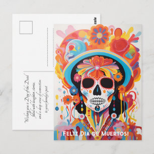 Benutzerdefinierter Text Dia de Muertos La Calaver Postkarte