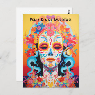 Benutzerdefinierter Text Dia de Muertos La Calaver Postkarte