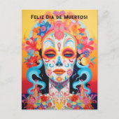 Benutzerdefinierter Text Dia de Muertos La Calaver Postkarte (Vorderseite)