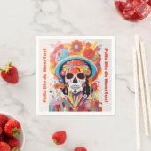 Benutzerdefinierter Text Dia de Muertos La Calaver Serviette (Beispiel)
