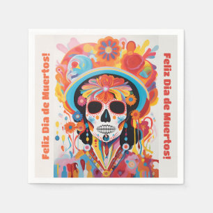 Benutzerdefinierter Text Dia de Muertos La Calaver Serviette