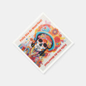 Benutzerdefinierter Text Dia de Muertos La Calaver Serviette (Ecke)