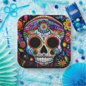 Benutzerdefinierter Text 💀 Día de Muertos Pappteller (Party)