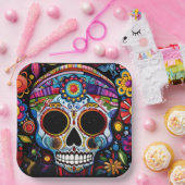 Benutzerdefinierter Text 💀 Día de Muertos Pappteller (Party)