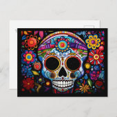 Benutzerdefinierter Text 💀 Día de Muertos Postkarte (Vorne/Hinten)