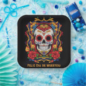 Benutzerdefinierter Text Dia de Muertos ☠️ Sugar S Pappteller (Party)