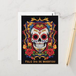 Benutzerdefinierter Text Dia de Muertos ☠️ Sugar S Postkarte