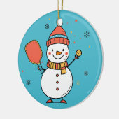 Benutzerdefinierter Text Dinking Snowman Keramik Ornament (Links)