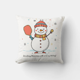 Benutzerdefinierter Text Dinking Snowman Kissen