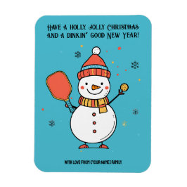 Benutzerdefinierter Text Dinking Snowman Magnet
