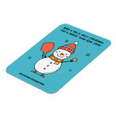 Benutzerdefinierter Text Dinking Snowman Magnet (Linke Seite)