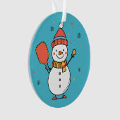 Benutzerdefinierter Text Dinking Snowman Ornament (Vorderseite)