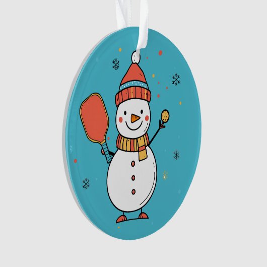 Benutzerdefinierter Text Dinking Snowman Ornament (Vorderseite)