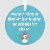 Benutzerdefinierter Text Dinking Snowman Ornament (Rückseite)