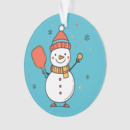 Benutzerdefinierter Text Dinking Snowman Ornament (Vorderseite)