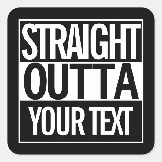 Benutzerdefinierter Text direkt über den Stadtrand Quadratischer Aufkleber (Vorderseite)