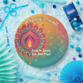Benutzerdefinierter Text, Diwali Delight Plate Pappteller (Party)