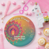 Benutzerdefinierter Text, Diwali Delight Plate Pappteller (Party)