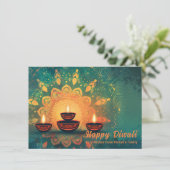 Benutzerdefinierter Text, Diwali Festival Radierun Feiertagskarte (Stehend Vorderseite)