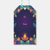 Benutzerdefinierter Text, Diwali Glow - Light & Ce Geschenkanhänger (Rückseite)