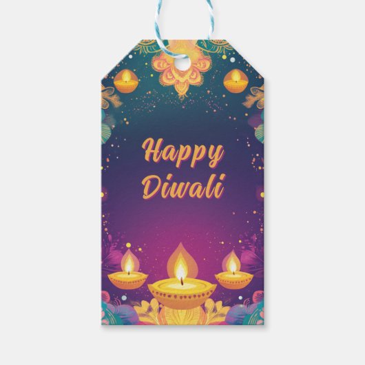 Benutzerdefinierter Text, Diwali Harmony - Licht & Geschenkanhänger (Vorderseite)