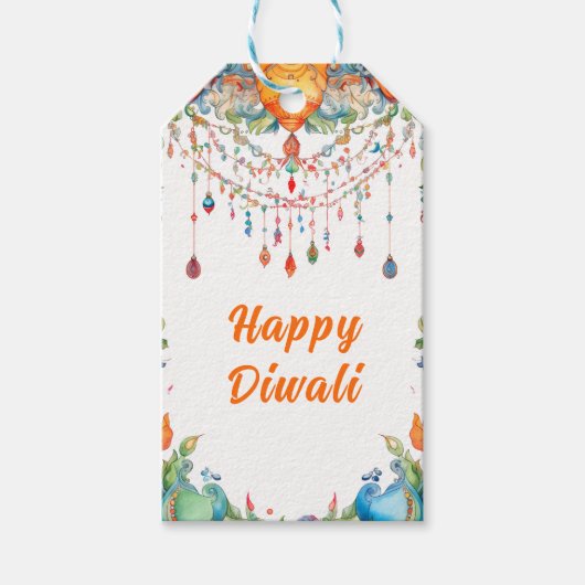 Benutzerdefinierter Text, Diwali Harmony Tag Geschenkanhänger (Vorderseite)