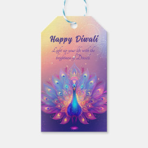 Benutzerdefinierter Text, Diwali Peacock Splendor Geschenkanhänger