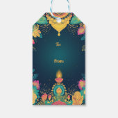 Benutzerdefinierter Text, Diwali Radiance - Licht  Geschenkanhänger (Rückseite)