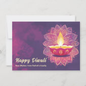 Benutzerdefinierter Text, Diwali-Radiant-Blüten Feiertagskarte (Vorderseite)